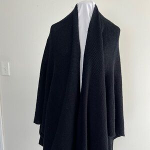 Woman's Black Cape Poncho Wrap